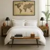 Image de Housse de couette 240x260 cm Percale de Coton Blanc Nuage