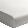 Image de Drap housse percale de coton gris perle 140x190 cm