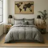 Image de Housse de couette 240x260 cm Percale de Coton Gris Perle