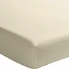 Image de Drap housse percale de coton ecru naturel 140x190 cm