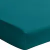 Image de Drap housse percale de coton bleu canard 140x190 cm