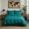 Image de Housse de couette 220x240 cm Percale de Coton Bleu Canard