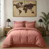 Image de Housse de couette 220x240 cm Percale de Coton Rose Poudré