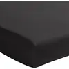 Image de Drap housse percale de coton noir minuit 140x190 cm