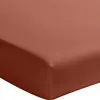 Image de Drap housse percale de coton terracotta 140x190 cm