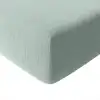 Image de Drap housse gaze de coton vert givrée 140x190 cm