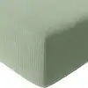 Image de Drap housse 180x200 cm Gaze de Coton Lavé Vert Givrée