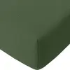 Image de Drap housse gaze de coton vert cèdre 160x200 cm