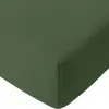 Image de Drap housse gaze de coton vert cèdre 180x200 cm