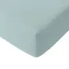 Image de Drap housse gaze de coton bleu givrée 180x200 cm