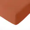 Image de Drap housse gaze de coton orange safran 160x200 cm