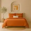 Image de Housse de couette 240x260 cm Gaze de Coton Lavé Safran Minéral