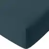 Image de Drap housse gaze de coton bleu petrole 140x190 cm