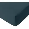 Image de Drap housse gaze de coton bleu petrole 160x200 cm