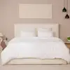 Image de Parure housse de couette gaze de coton blanc pur 240x220 cm