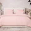 Image de Parure housse de couette gaze de coton rose lotus 240x220 cm