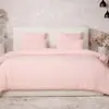 Image de Parure housse de couette gaze de coton rose lotus 260x240 cm