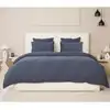 Image de Parure housse de couette gaze de coton bleu petrole 260x240 cm