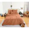 Image de Parure de lit 220x240 cm Gaze de Coton Caramel