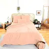 Image de Parure housse de couette gaze de coton rose pêche 260x240 cm