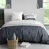 Image de Parure de couette en coton coloris gris 240x220cm 2 taies
