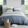 Image de Parure de couette en coton coloris bleu 240x220cm 2 taies