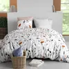 Image de Parure de couette en coton blanche 240x220cm 2 taies