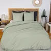 Image de Parure housse de couette coton vert sauge 240x220 cm