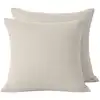 Image de Lot de 2 taies d'oreiller en percale de coton unie écru 65x65 cm