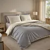 Image de Housse de couette réversible en percale de coton uni écru 240x220 cm