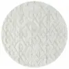 Image de Tapis bohème rond à relief blanc ivoire 200x200cm