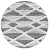 Image de Tapis bohème rond à relief blanc ivoire 120x120cm