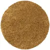 Image de Tapis rond à poils longs doux ocre 160x160cm