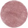 Image de Tapis cosy rond à poils longs rose 80x80cm