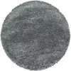 Image de Tapis cosy rond à poils longs gris 200x200cm