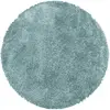 Image de Tapis cosy rond à poils longs bleu turquoise 160x160cm