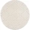 Image de Amore 01 - tapis rond à poils longs et relief crème 120x120cm