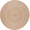 Image de Tapis rond naturel aspect jute motif beige crème 160x160cm