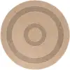 Image de Tapis rond naturel aspect jute beige gris 120x120cm