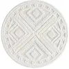 Image de Tapis aera rond à poils longs et relief blanc 200x200cm