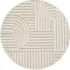 Image de Tapis rond à relief géométriques crème 160x160cm