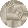 Image de Tapis rond à relief géométriques beige 200x200cm