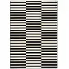 Image de Tapis tissé plat rayé noir et blanc malmö 120x170cm