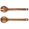 Image de Couverts à salade en bois d'acacia marron 29.8cm