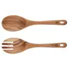 Image de Couverts à salade en bois d'acacia marron 25.8cm