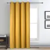 Image de Rideau déco uni occultant et thermique polyester jaune moutarde