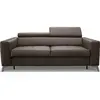 Image de Canapé 3 places convertible quotidien en cuir taupe