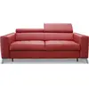 Image de Canapé 3 places convertible quotidien cuir rouge foncé