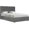 Image de Lit coffre en velours gris 140 x 190 cm
