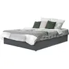 Image de Lit coffre en pvc gris 140 x 190 cm
